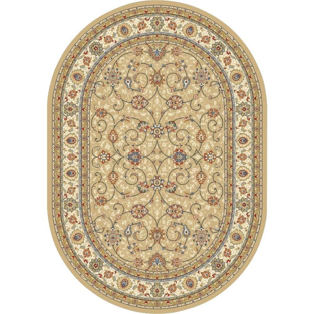 Home Decorators Collection Vaughan Light Gold/Ivory 5 ft. x 8 ft. Oval