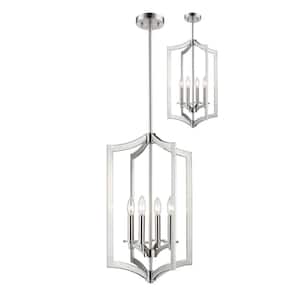 Zander 4-Light 23.3 in Brushed Nickel Pendant with no Shade