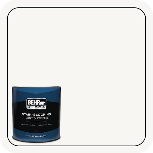 BEHR ULTRA 1 qt. Ultra Pure White Satin Enamel Exterior Paint & Primer