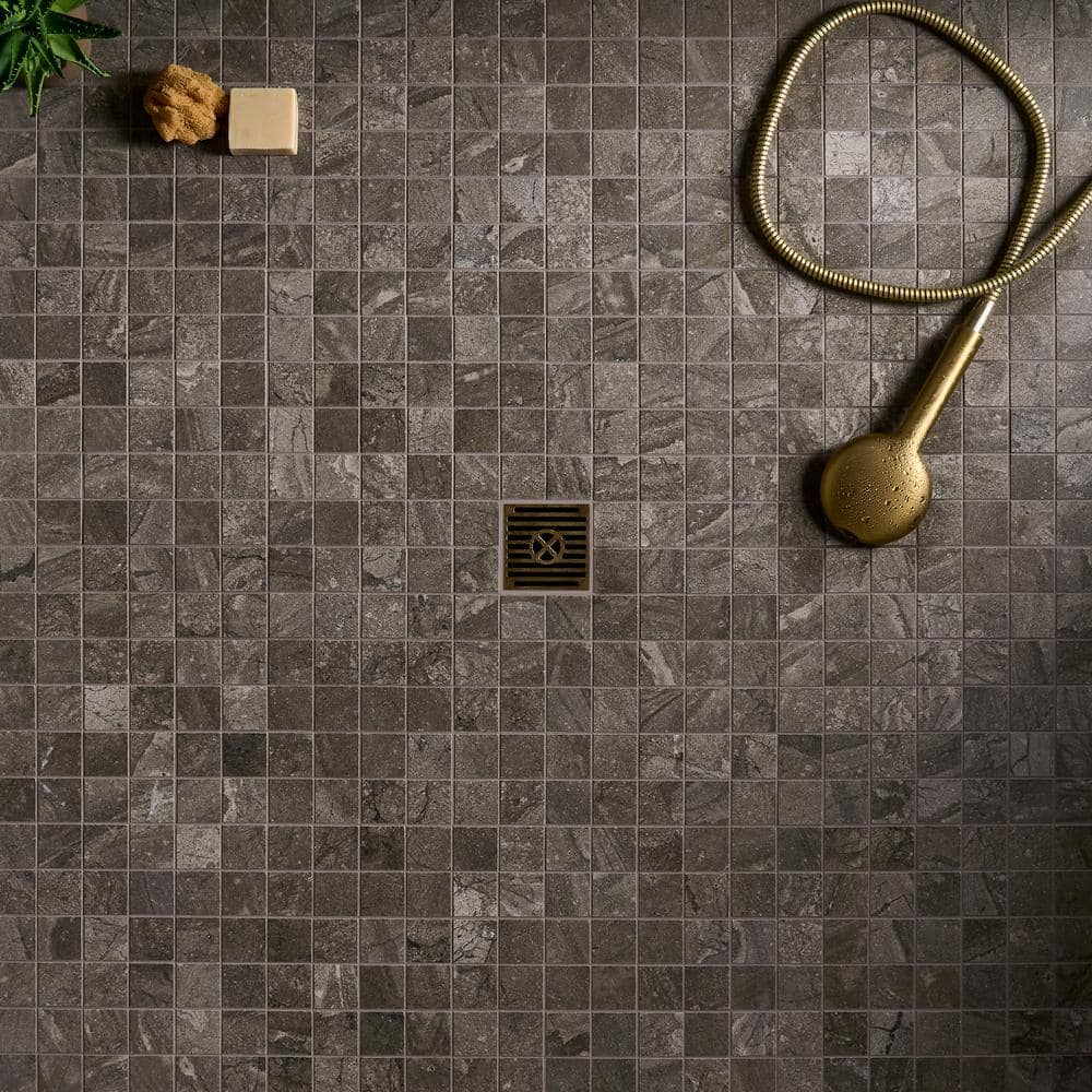Earth Brown Matte Porcelain Mosaic Tile for Indoor and Outdoor Use
