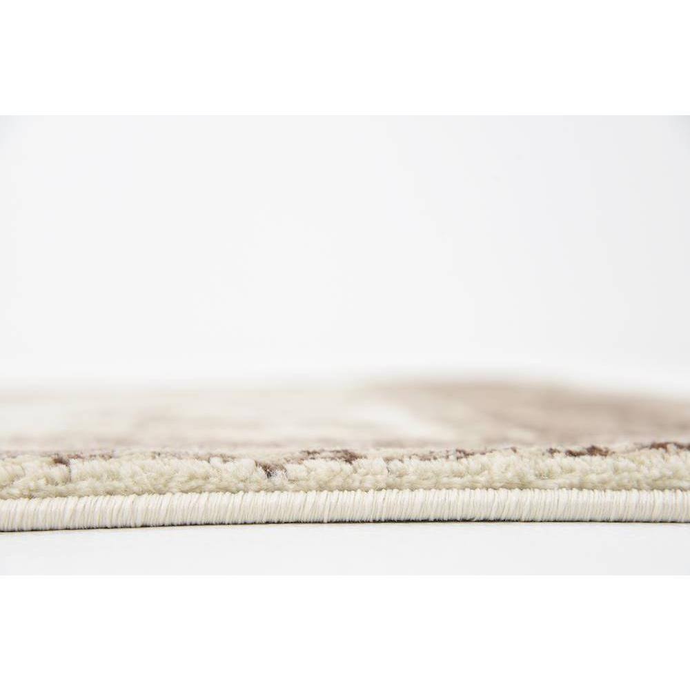 Ivory Floral 4' x 6' Stain-resistant Synthetic Rug