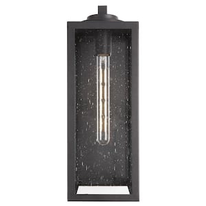 Lecce 1-Light Black Hardwired Outdoor Wall Lantern Sconce