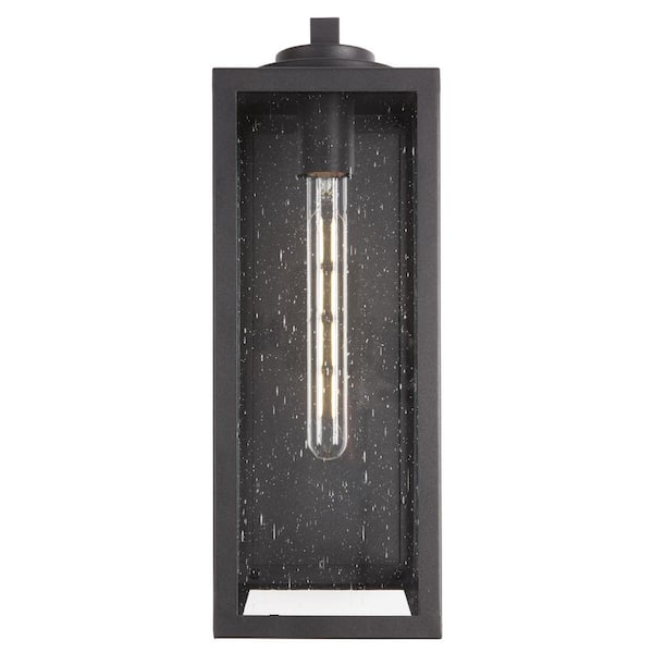 STANFORD LIGHTING Lecce 1-Light Black Hardwired Outdoor Wall Lantern Sconce