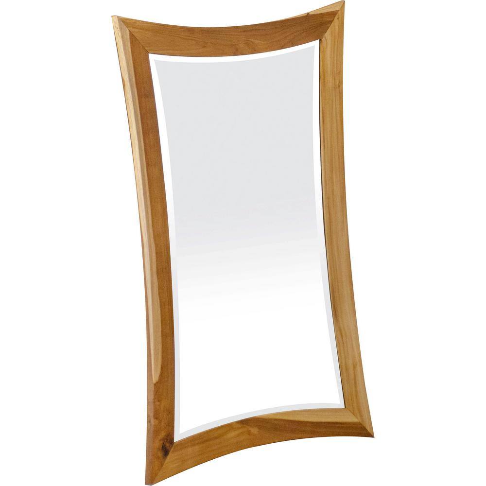 Earthy Teak 24" Rectangular Wood Vanity Mirror