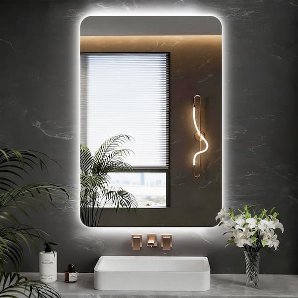 Unbranded 24 in. W x 36 in. H Rectangular Frameless Anti-Fog Adjustable Backlit LED Bathroom Wall Mirror, RoHS and CRU Certified