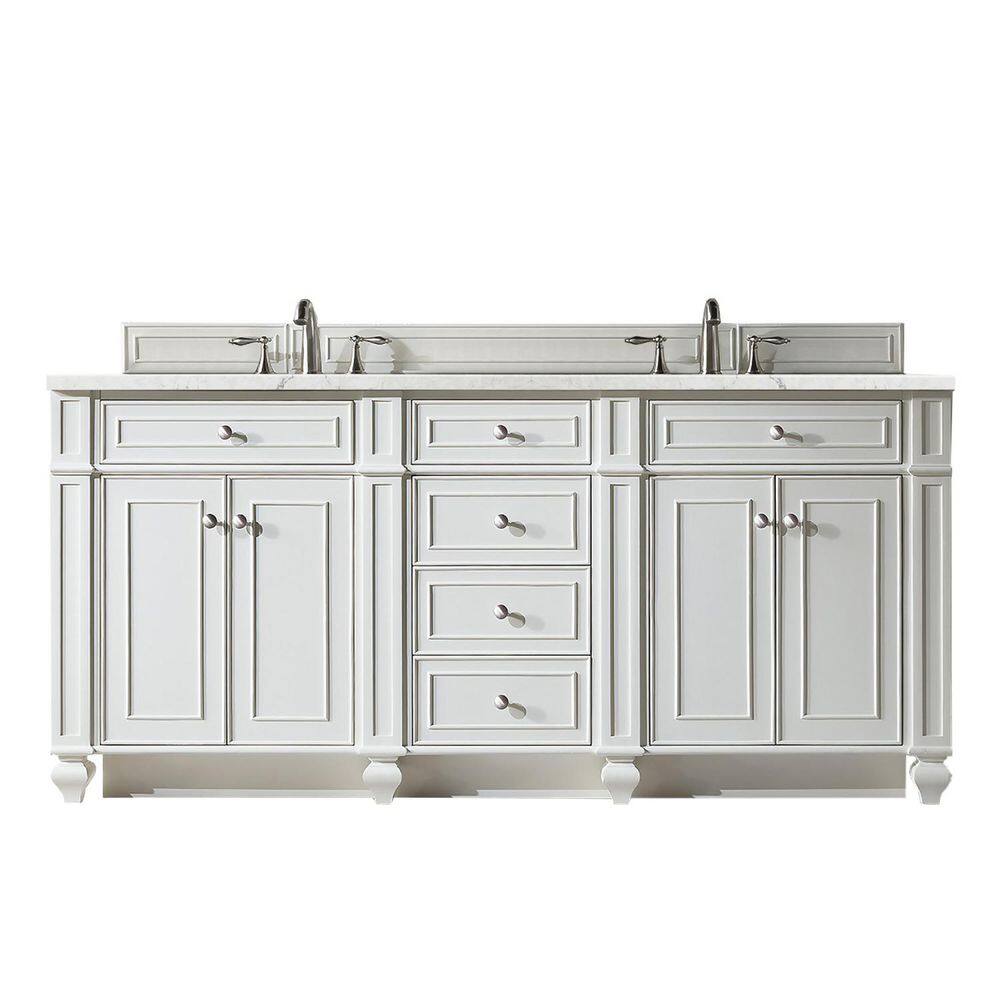 Bristol 72.0 in. Double Bath Vanity in Bright White with Wireless Charging Eternal Jasmine Pearl Quartz Top price history on PriceWatchPro