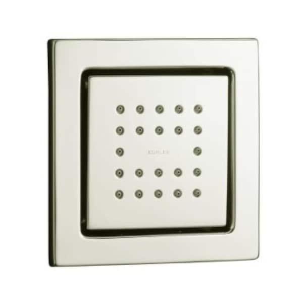 KOHLER WaterTile 4-7/8 in. Square 22-Nozzle 2.5 GPM Body Spray with Stimulation Spray in Vibrant Polished Nickel