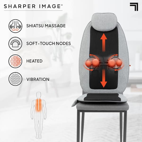 reparere pas Hurtigt Sharper Image 3- Speed Massager Seat Topper 4-Node Shiatsu with Heat  1014450 - The Home Depot