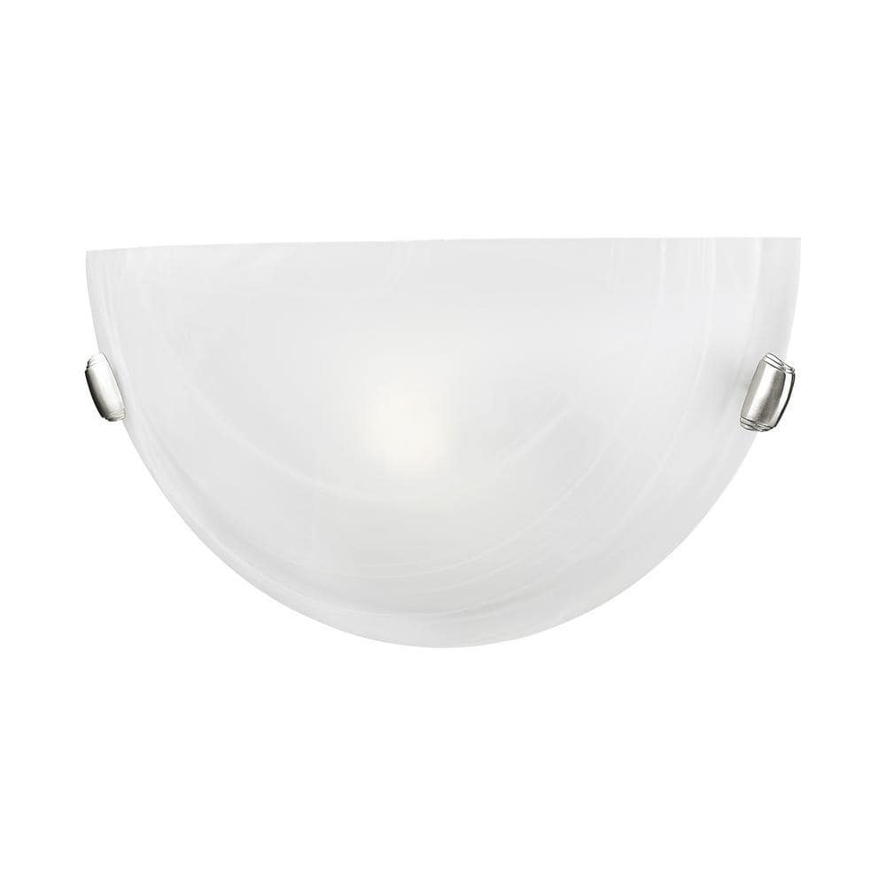 12.25" Brushed Nickel and White Wall Sconce Light