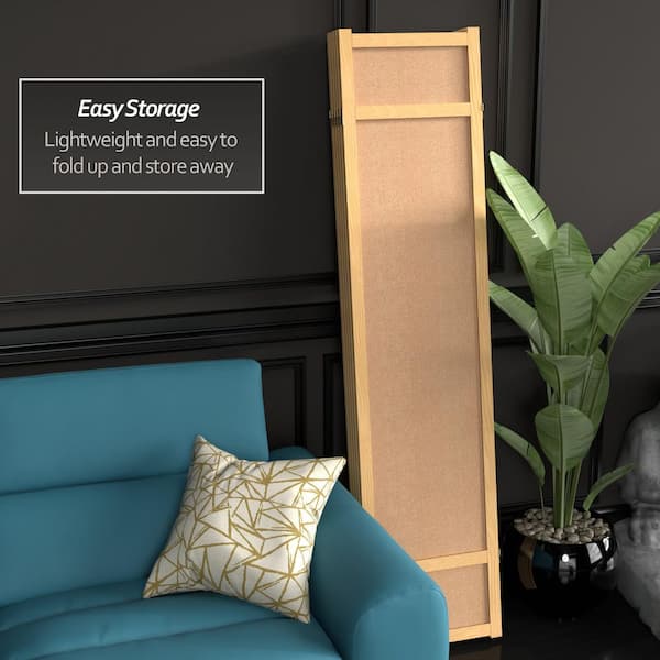 6 ft. Natural 5-Panel Room Divider