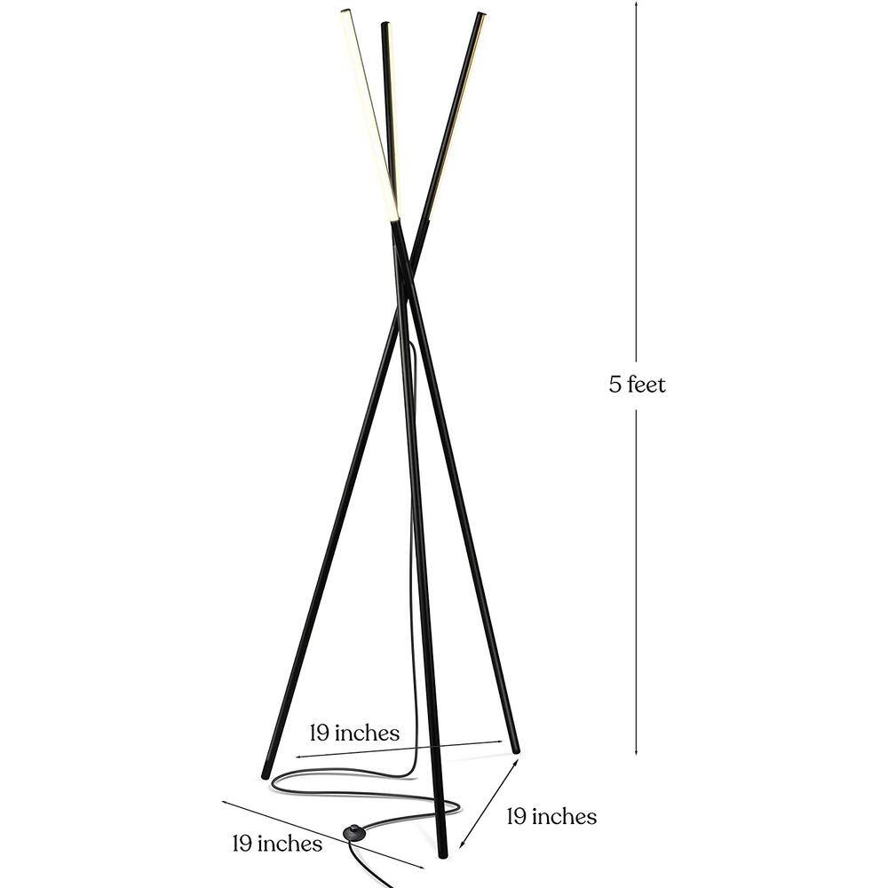 Modern Black 60" LED Tripod Floor Lamp with Energy Star