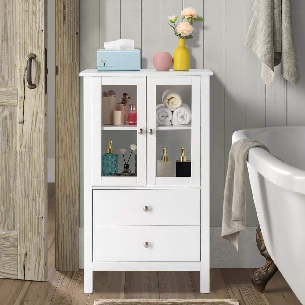 Winado 23.6 In. W X 15.7 In. D X 39.3 In. H White Linen Cabinet ...