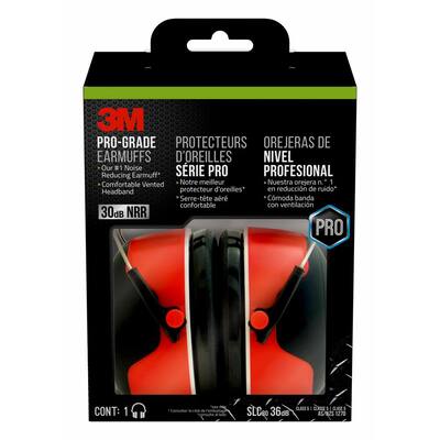 Lawn and Garden Pro-Grade Red and Black Cup Earmuff