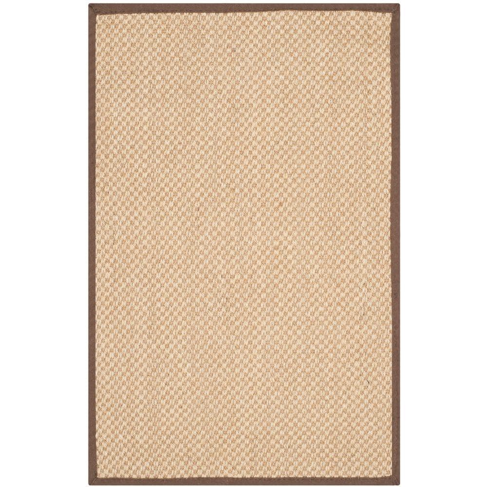 Coastal Charm Handmade Maize & Brown Sisal Accent Rug - 24" x 4"