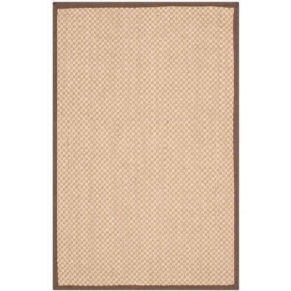Natural Fiber Maize/Brown 3 ft. x 4 ft. Woven Border Area Rug