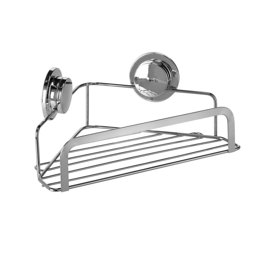 Chrome Suction Mount Corner Shower Caddy