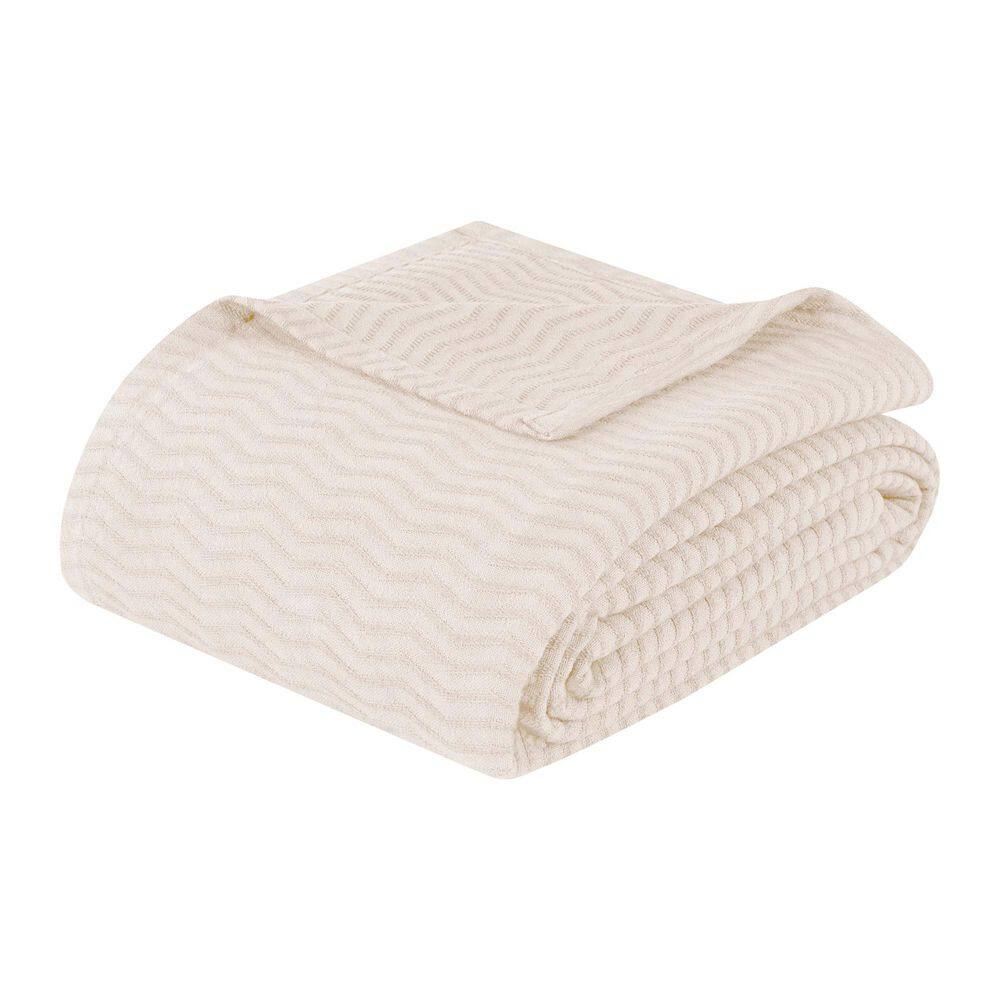 Jena Ivory Cotton Textured Chevron Lightweight Woven Twin Blanket price history on PriceWatchPro