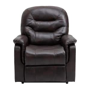 Brown Ergonomic Faux Leather Power Lift Elderly Recliner Chair with 8-Point Massage