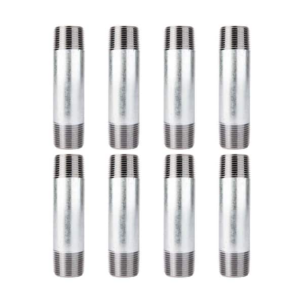 PIPE DECOR 3/4 in. x 4 in. Galvanized Steel Nipple (8-Pack)