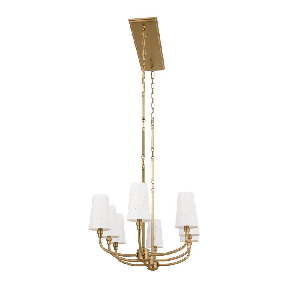 Adeena Brushed Natural Brass 8-Light Linear Chandelier