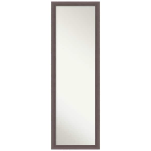 Amanti Art Large Rectangle Pewter Silver Metallic Hooks Modern Mirror (50.5 in. H x 16.5 in. W)