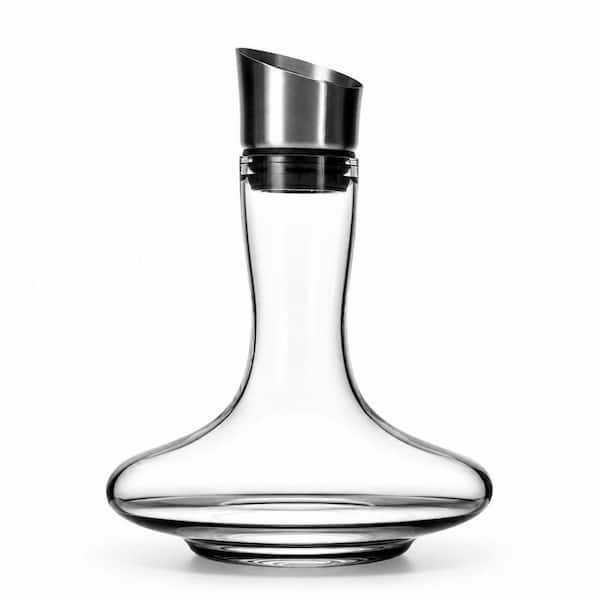 Wine Decanter with Built-In Aerator and Filter, 100% Lead-Free Crystal Glass Carafe for 750 ml Red Wine