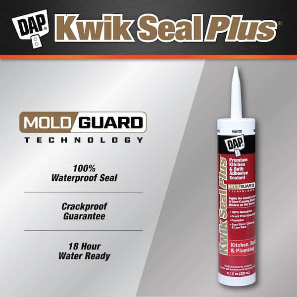 Kwik Seal Plus 10.1 oz. White Premium Kitchen and Bath Siliconized Caulk