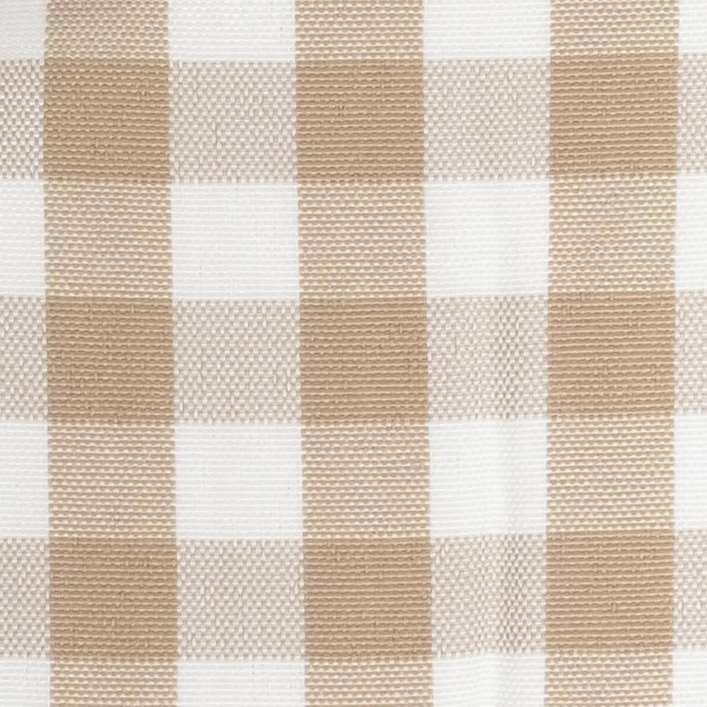 Taupe and White Checkered Memory Foam Kitchen Chair Cushions, Set of 4