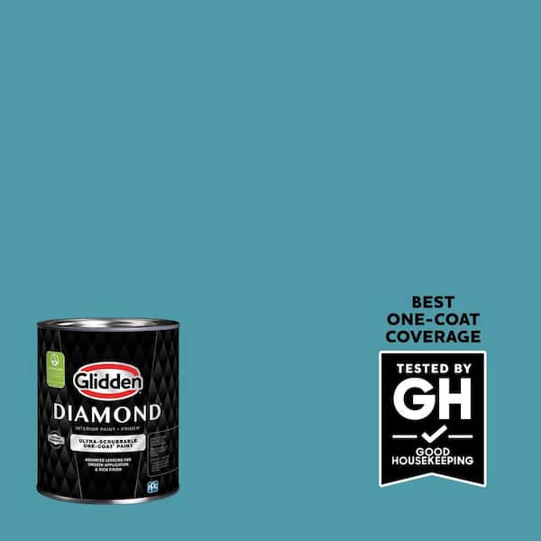 Glidden Diamond 1 qt. PPG1150-5 Acapulco Cliffs Flat Interior Paint with Primer