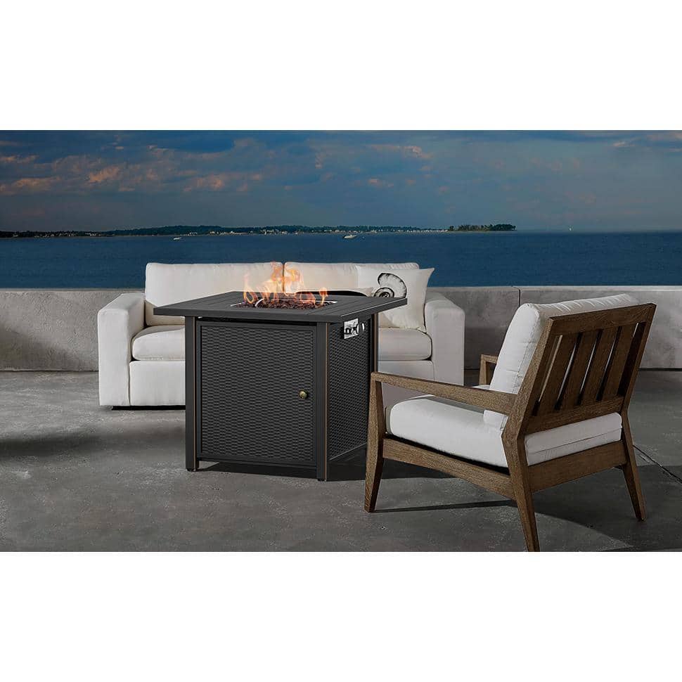 30" Anti Rust Coated Steel Propane Fire Pit Table
