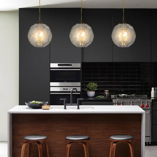 JONATHAN Y Bee 13.5 in. 3-Light Modern Bohemian Iron/Glass