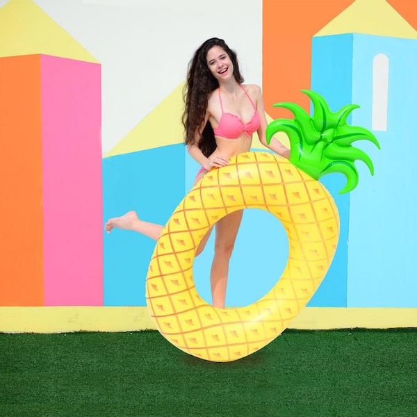 Northlight 72 Yellow Pineapple Inflatable Tube Ring Swimming