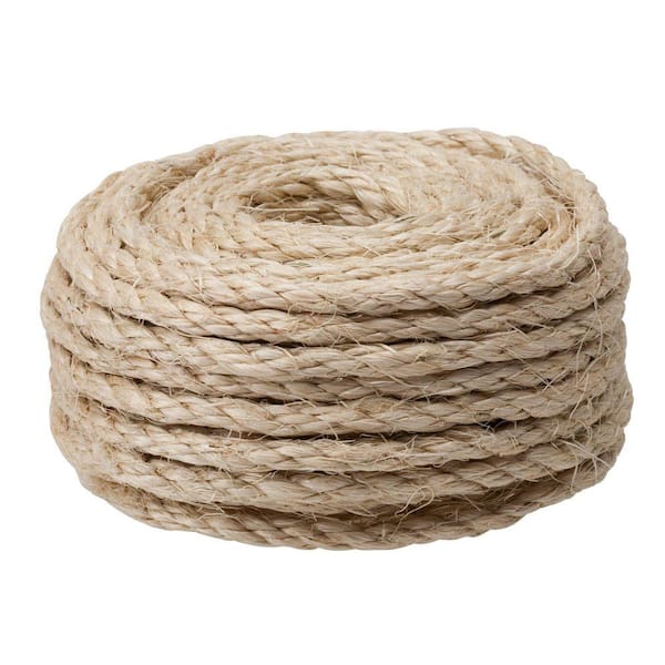 Everbilt 1/4 in. x 100 ft. Sisal Rope, Natural 70134 - The Home Depot