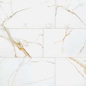 Regallo Calacatta Marbella 24 in. x 48 in. Matte Porcelain Floor and Wall Tile (15.5 sq. ft./Case)