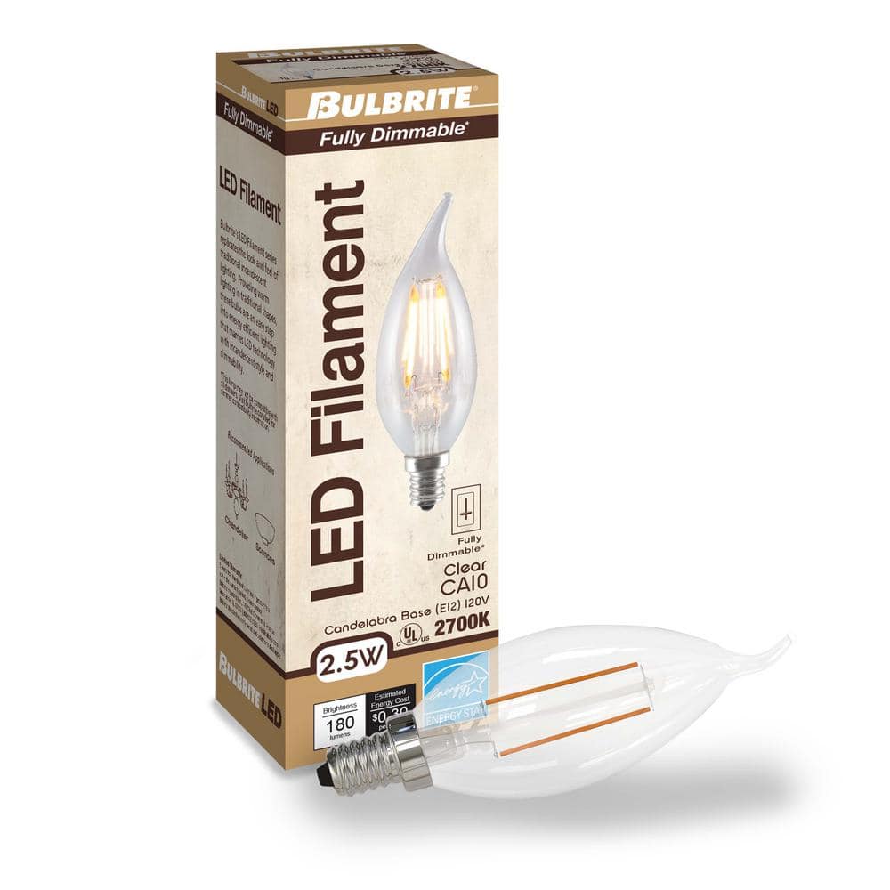25 Watt Equivalent Clear Dimmable LED Filament Bulb 4-Pack