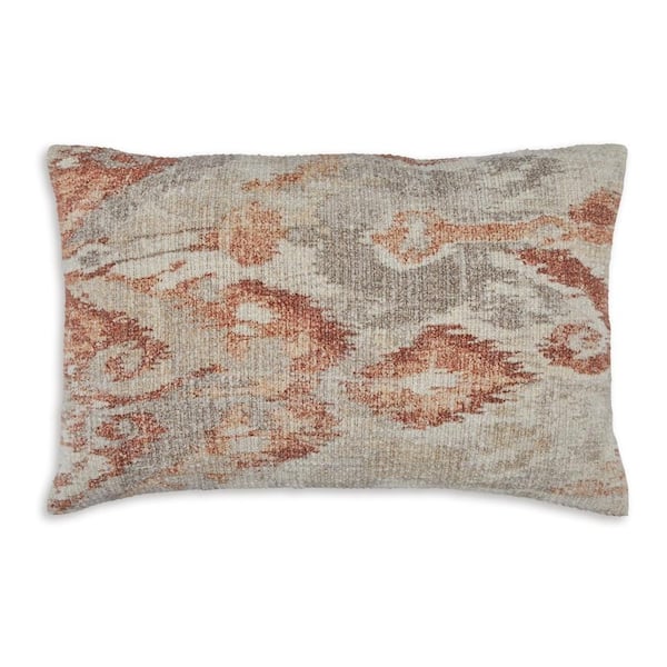 Vear Ivory and Brown Woven Ikat Polyester 22 in. X 6 in. Throw Pillow (Set of 4)