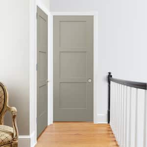 30 in. x 80 in. Birkdale Desert Sand Paint Left-Hand Smooth Solid Core Molded Composite Single Prehung Interior Door
