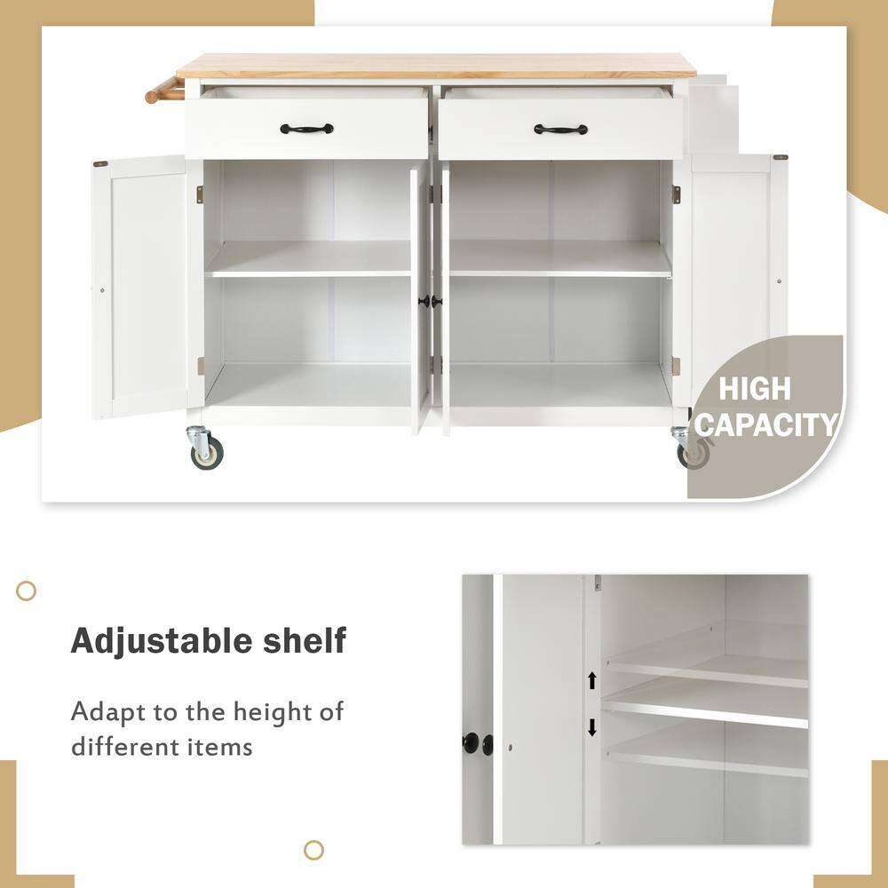 Black Solid Wood MDF Kitchen Cart with Spice Rack and Locking Wheels - thumbnail 7