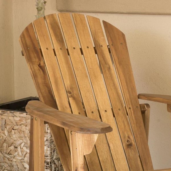 Hanlee natural stained 2025 folding wood adirondack chair