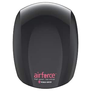 Airforce Electric Hand Dryer, High Speed, Antimicrobial Technology, 110-120 volt, Aluminum Polished Black