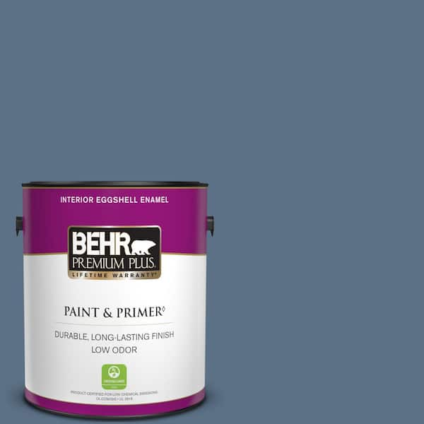 BEHR PREMIUM PLUS 1 gal. #S520-6 Layers of Ocean Eggshell Enamel Low Odor Interior Paint & Primer