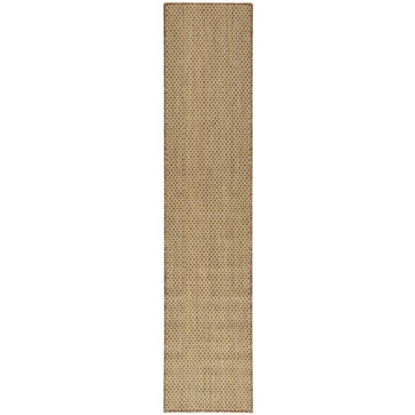 Courtyard 2 ft. x 10 ft. Jute All-Over Design Contemporary Runner Area Rug