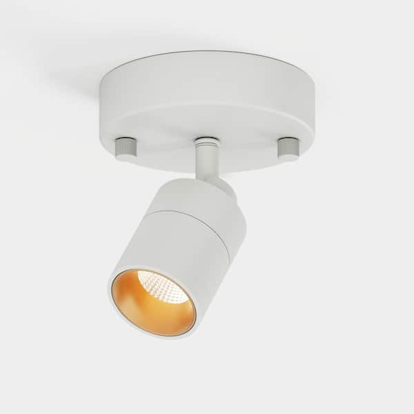 Shura 1-Light Matte White Spot Light with Rotatable Head, Integrated LED Bulb, Flush Mount Wall Sconce, 2700K, 455 Lumen