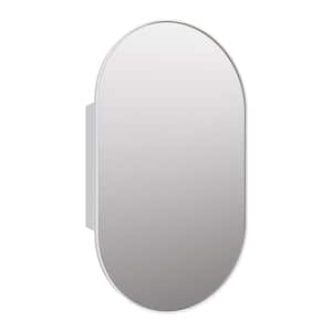Nia 22 in. W x 38 in. H x 5 in. D Recessed Medicine Cabinet in White with Mirror