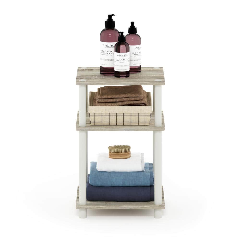 Sonoma Oak and White 3-Tier Modern End Table