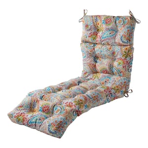 22 in. x 72 in. Outdoor Chaise Lounge Cushion in Jamboree Paisley