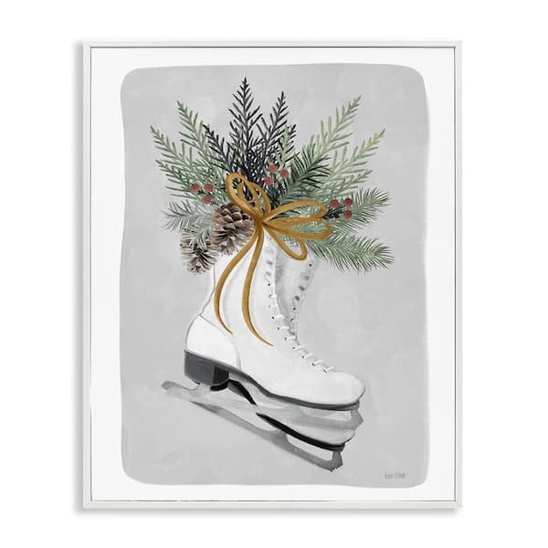 Stupell Industries Winter Skates and Pinecone by House Fenway 1-Piece Framed Graphic Print Nature Poster Art Print 14 in. x 11 in.