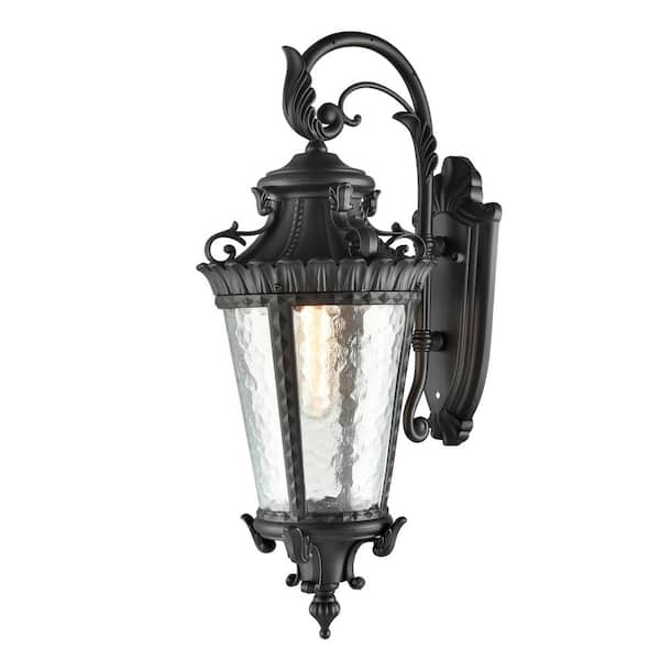 CLAXY Black Outdoor Wall Lantern Sconce Waterproof Porch Light Fixture