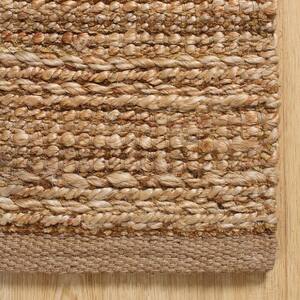 Tan 2 ft. 6 in. x 7 ft. 9 in. Natural Jute and Chenille Handwoven LR03302 Area Rug