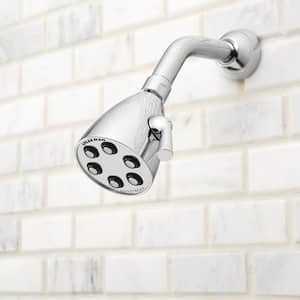 Icon 3-Spray Patterns 2.8 in. Single Wall Mount Adjustable Fixed Shower Head in Polished Chrome